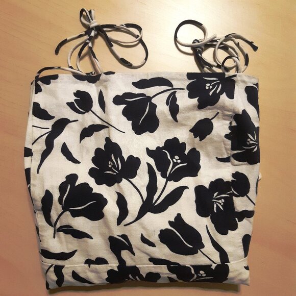 *NWT Old Navy Fit & Flare Tie-Strap Linen-Blend Mini Dress White Navy Floral XXL - Picture 11 of 13